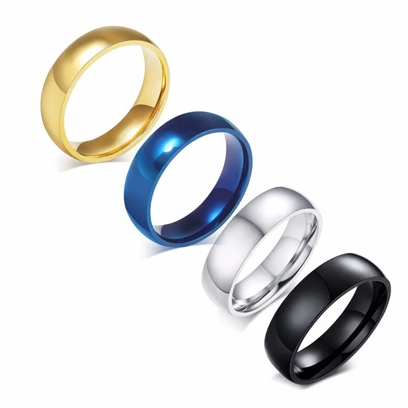 Gold Stainless Steel Wedding & Engagement Ring – Unisex