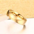 Gold Stainless Steel Wedding & Engagement Ring – Unisex