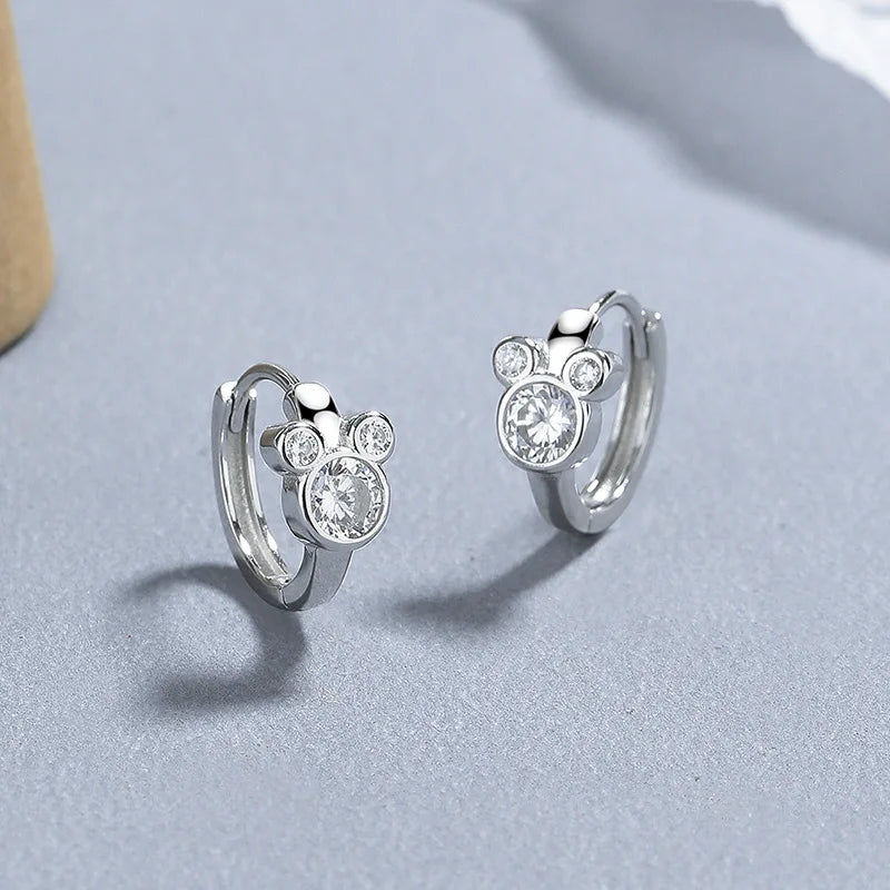 Mickey Silver Hoop Earrings – Cute 925 Sterling Silver Jewelry