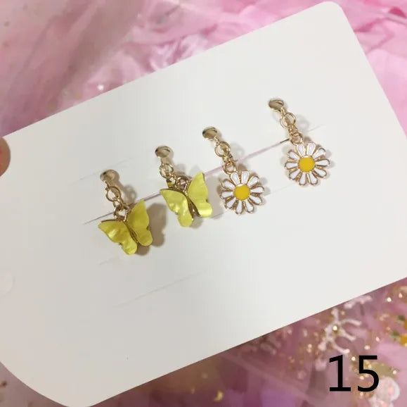 Adorable Cat & Butterfly Earrings Set for Girls