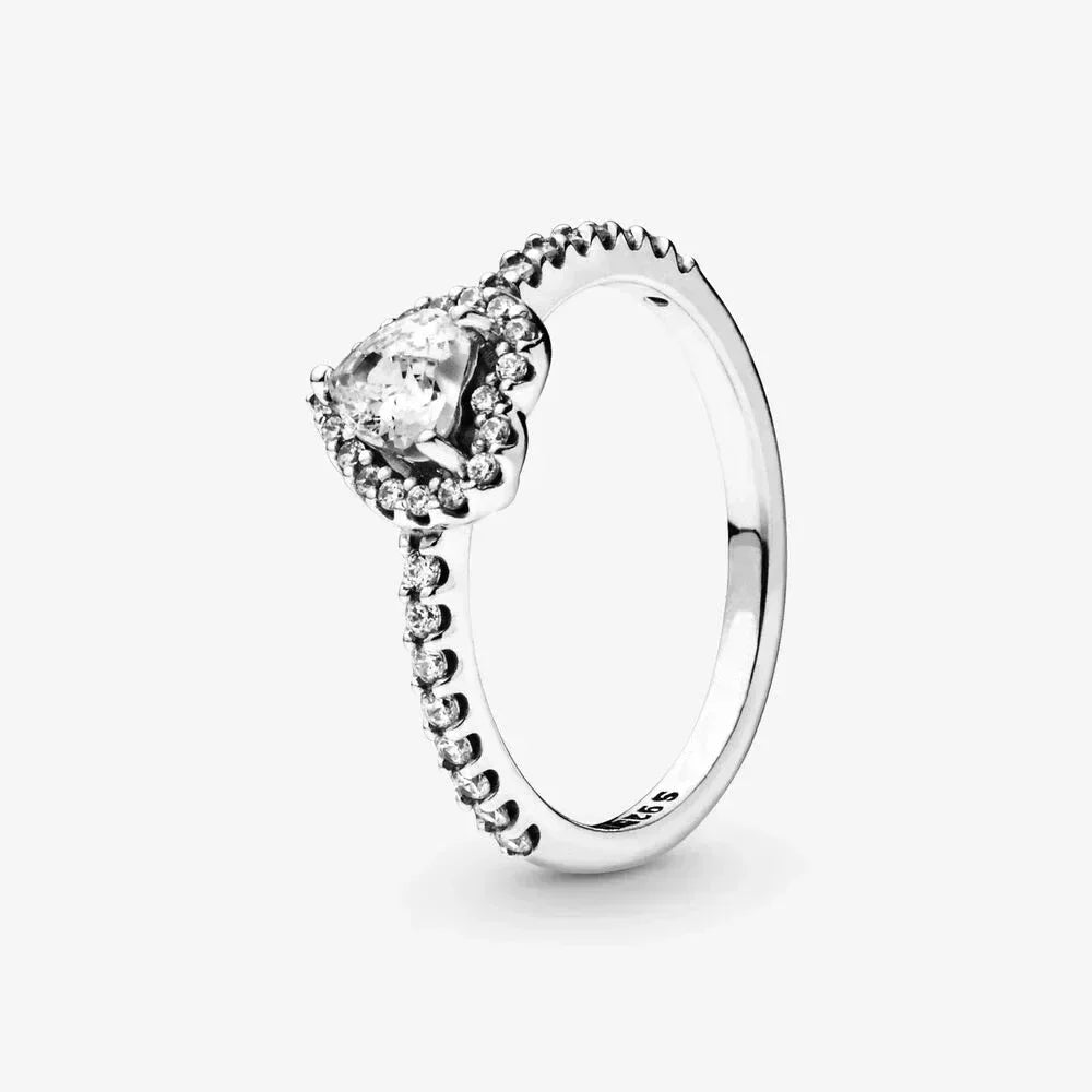 925 Sterling Silver Heart Crown Ring – Women’s Jewelry
