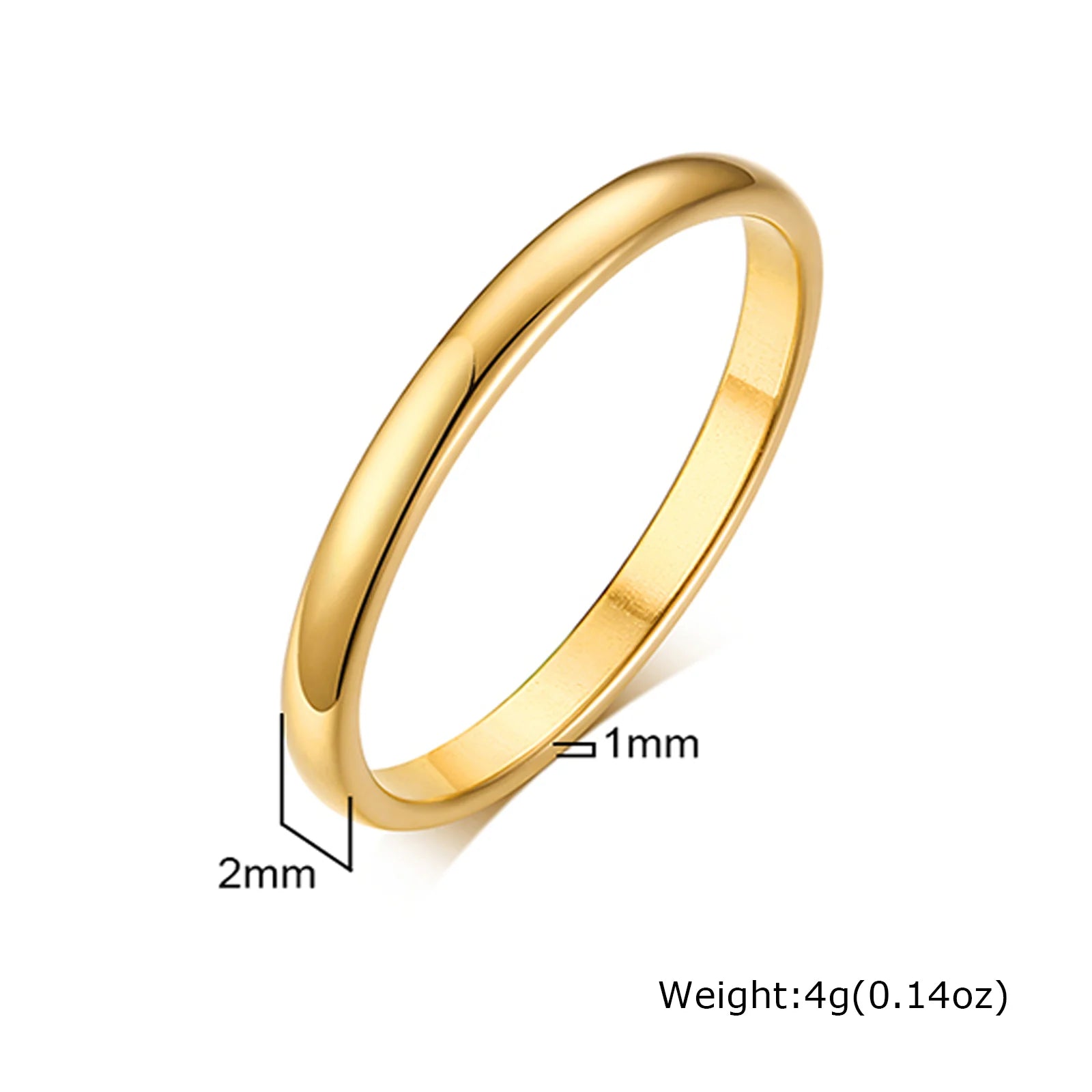 Gold Stainless Steel Wedding & Engagement Ring – Unisex