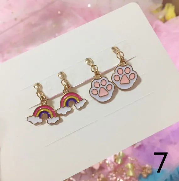 Adorable Cat & Butterfly Earrings Set for Girls
