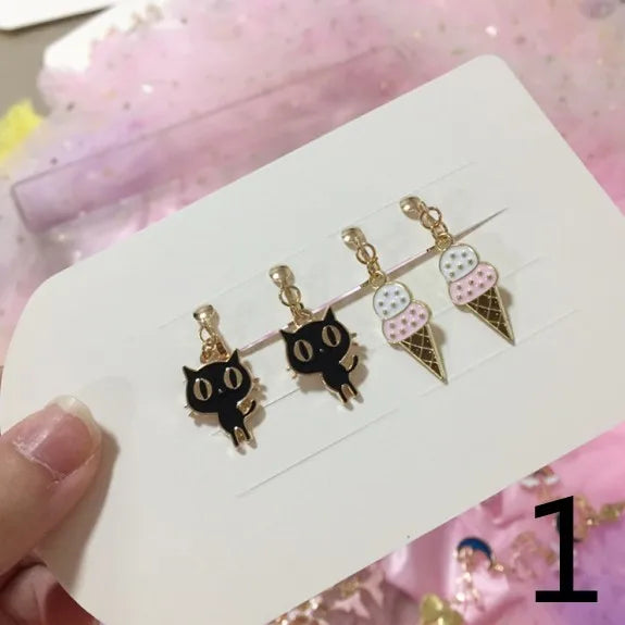 Adorable Cat & Butterfly Earrings Set for Girls