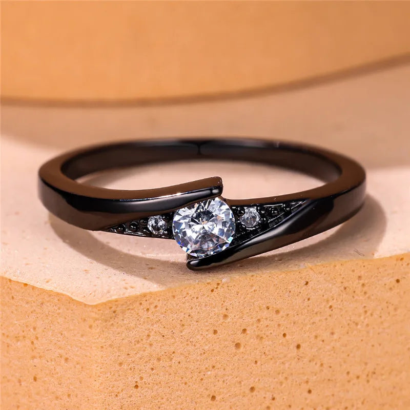 Vintage Yellow Gold Zircon Engagement Ring – Women’s Jewelry