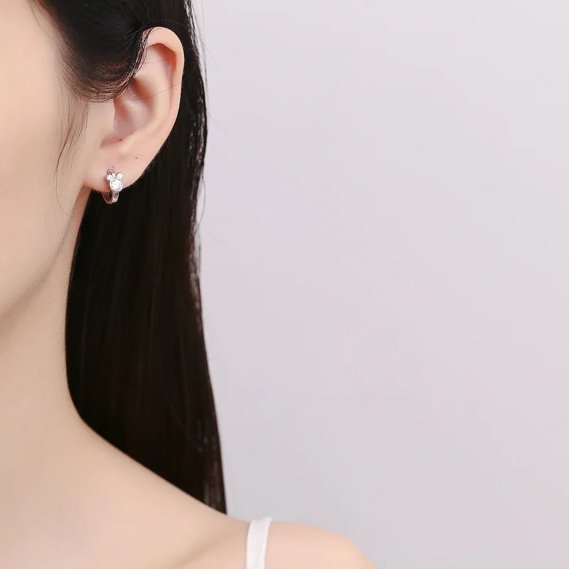 Mickey Silver Hoop Earrings – Cute 925 Sterling Silver Jewelry