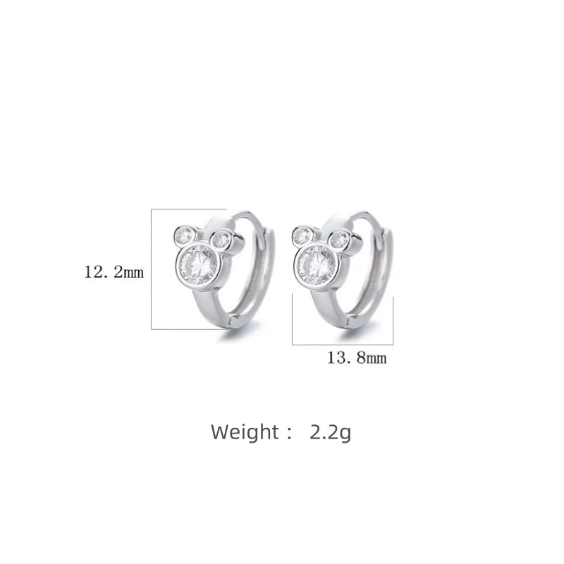 Mickey Silver Hoop Earrings – Cute 925 Sterling Silver Jewelry