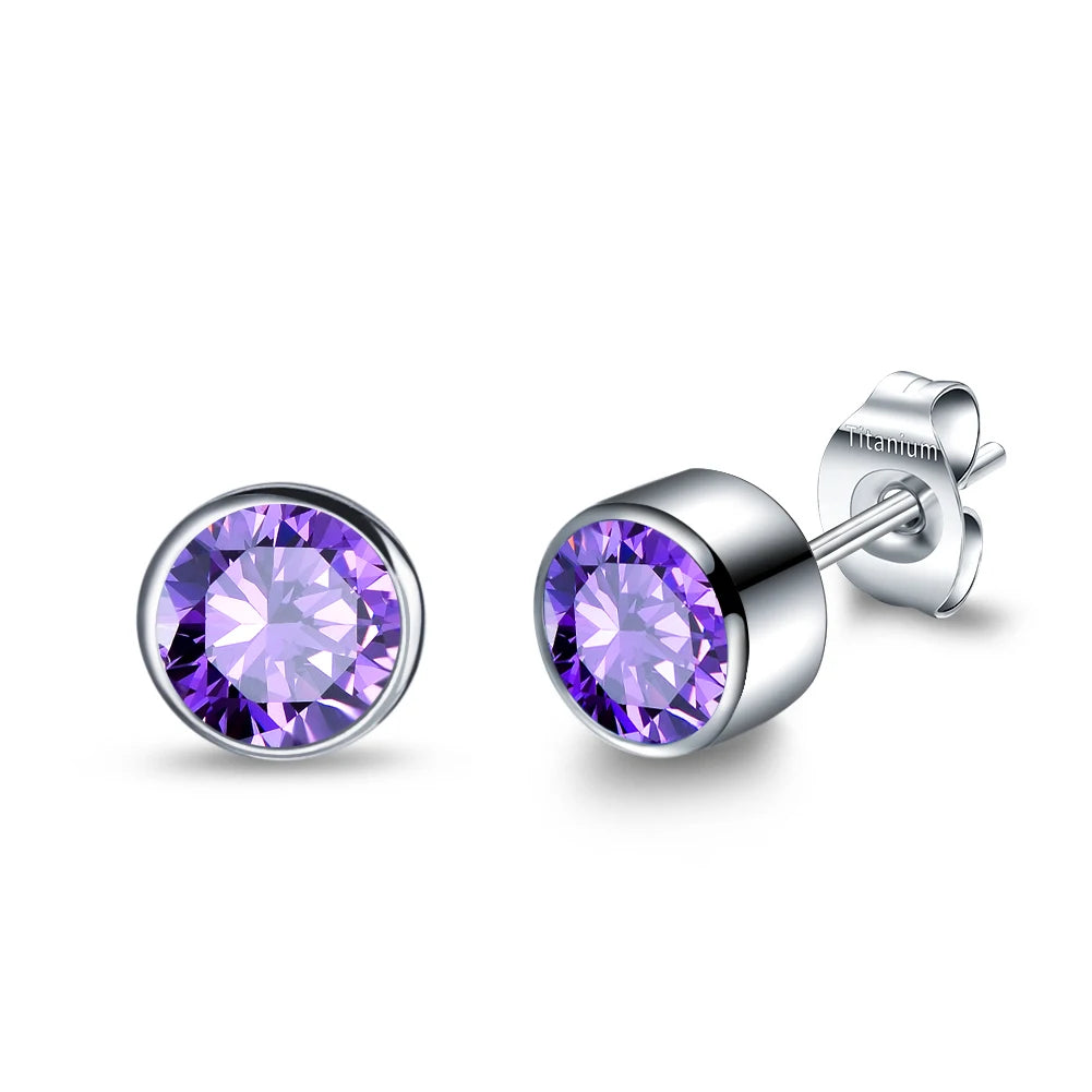 G23 Titanium Tiny Stud Earrings – Opal & CZ