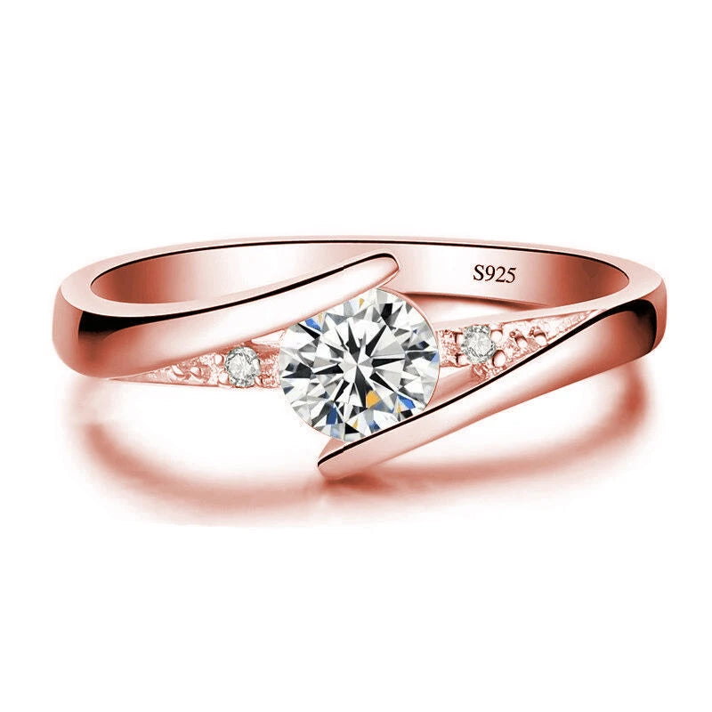 Vintage Yellow Gold Zircon Engagement Ring – Women’s Jewelry