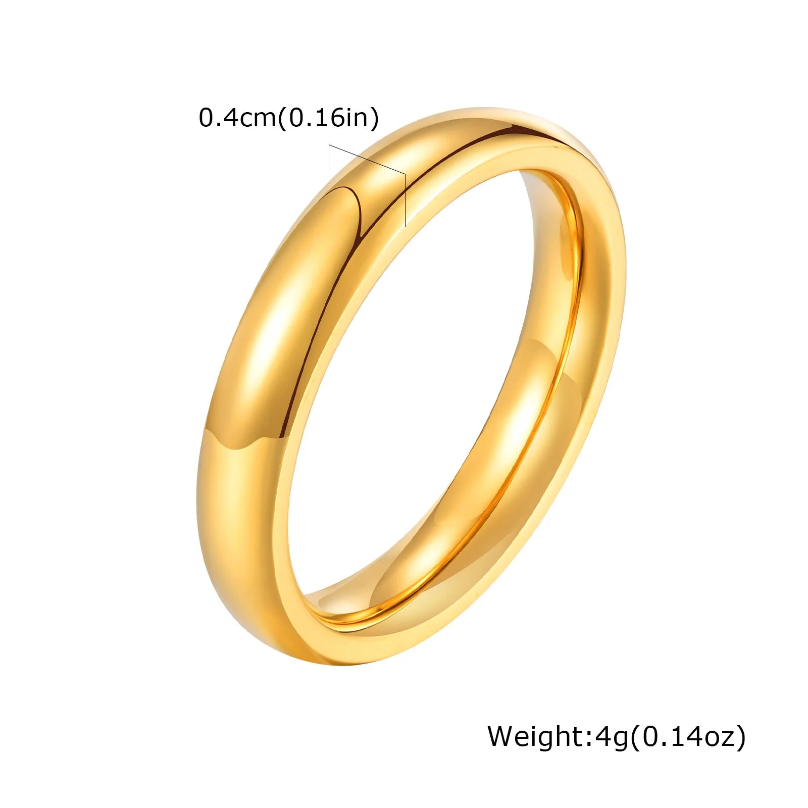 Gold Stainless Steel Wedding & Engagement Ring – Unisex