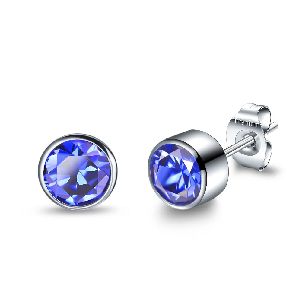 G23 Titanium Tiny Stud Earrings – Opal & CZ