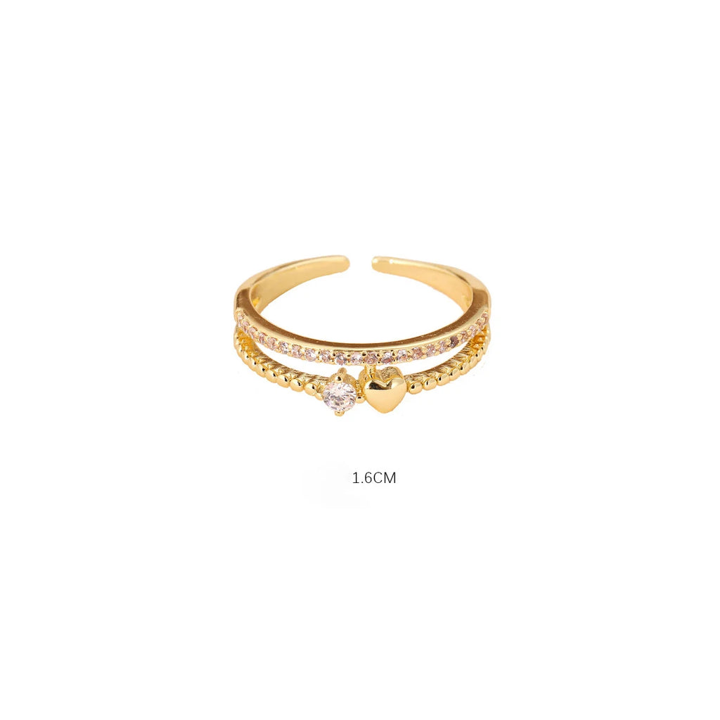 Gold Double Heart Ring – Women’s Romantic Jewelry