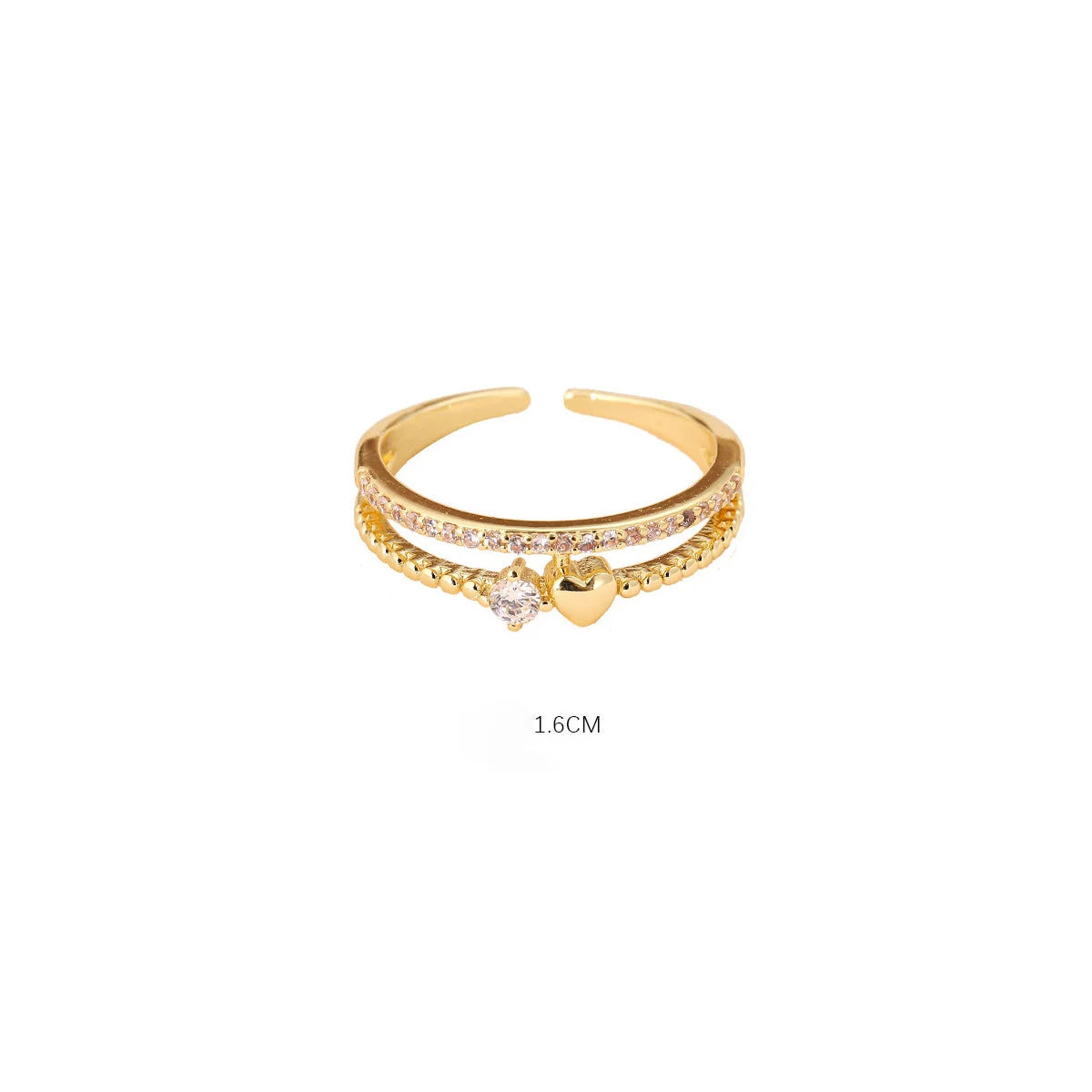 Gold Double Heart Ring – Women’s Romantic Jewelry