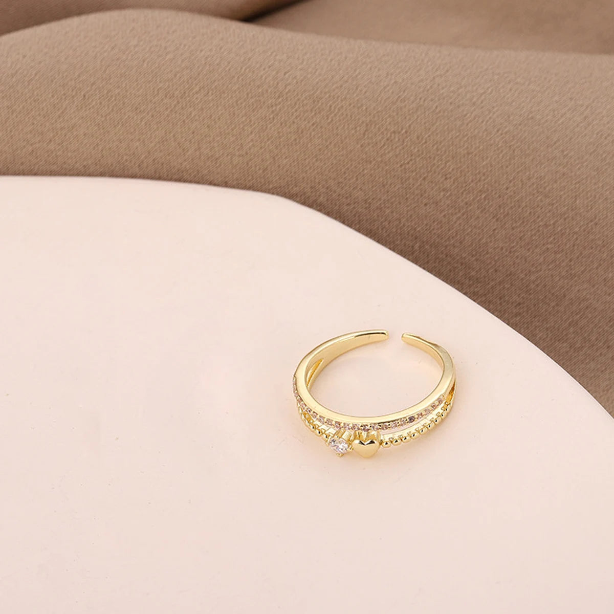 Gold Double Heart Ring – Women’s Romantic Jewelry