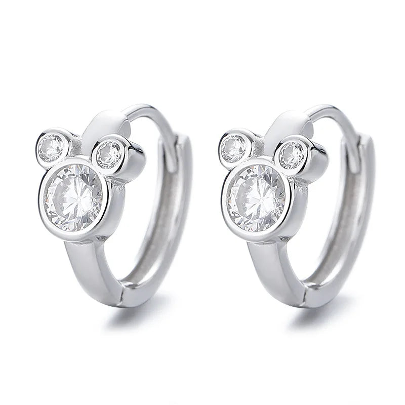 Mickey Silver Hoop Earrings – Cute 925 Sterling Silver Jewelry